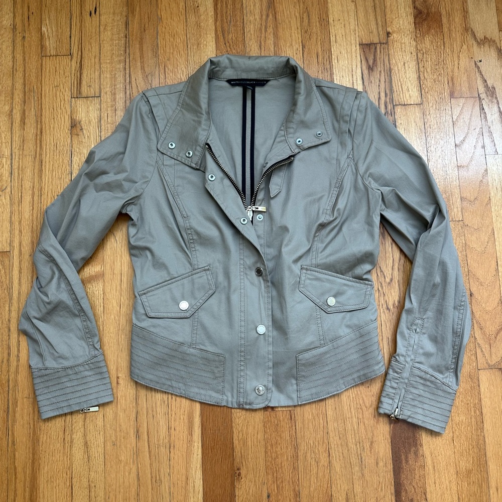 Women's White House Black Market Army Green Utility Jacket - Picture 2 of 5
